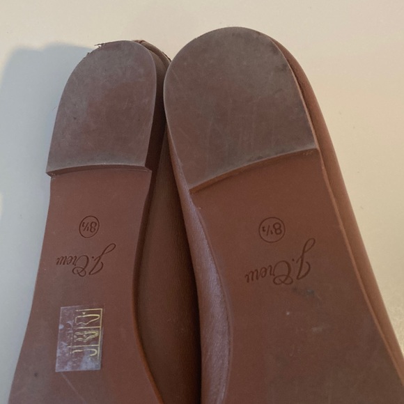 J. Crew Brown Leather Bow Ballet Flats Size 8.5 - Picture 3 of 7